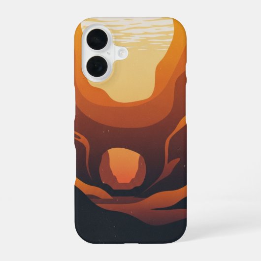 Coque iPhone 16 Grotte sous-marine rétro (Verso)