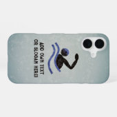 Coque iPhone 16 Grunge Look Swimmer - Regarder en métal moderne -  (Verso Horizontal)