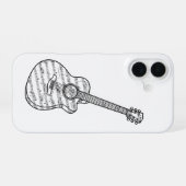 Coque iPhone 16 Guitar and Music Notes Phone Case (Verso Horizontal)