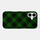 Coque iPhone 16 Gunn tartan vert noir plaid (Verso Horizontal)