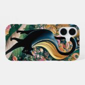 Coque iPhone 16 Gustav Klimt Chat noir dans un jardin de fleurs, A (Verso Horizontal)