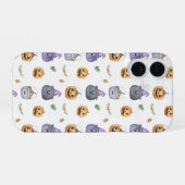 Coque iPhone 16 Halloween Cats and Pumpkins Pattern (Verso Horizontal)