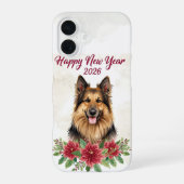 Coque iPhone 16 Happy New Year 2026 Dog Art (Verso)