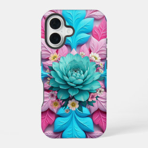 Coque iPhone 16 "Harmonie Fleur Bleue"