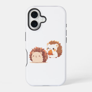 Coque iPhone 16 Hérisson d'automne mignon - Kawaii animaux de forê