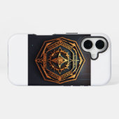 Coque iPhone 16 Hexagone Aztèque (Verso Horizontal)