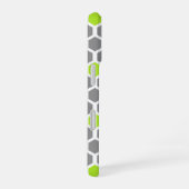 Coque iPhone 16 Hexagone gris vert citron moderne avec monogramme (Côté droit)