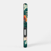Coque iPhone 16 Hibiscus et Palm Feuille Motif (Côté droit)