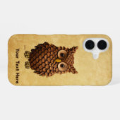 Coque iPhone 16 Hibou Cône de Pin (Verso Horizontal)
