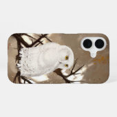 Coque iPhone 16 Hibou des neiges (Verso Horizontal)