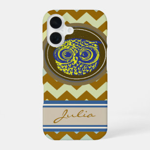 Coque iPhone 16 Hibou personnalisé avec Chevron