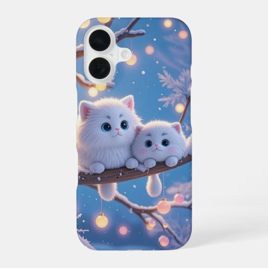 Coque iPhone 16 Hiver Kawaii Chats Téléphone Case (Verso)
