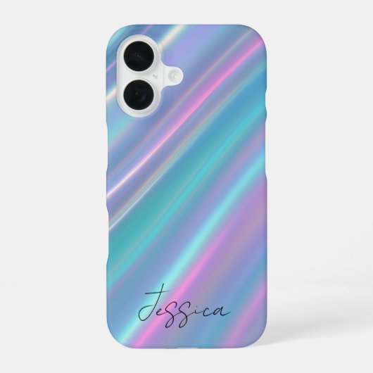 Coque iPhone 16 Holographic Iridescent Waves (Verso)