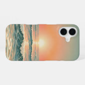 Coque iPhone 16 Horizon de l'océan rétro (Verso Horizontal)