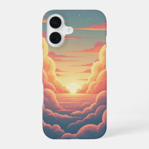 Coque iPhone 16 Horizon nuageux rétro
