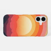 Coque iPhone 16 Horizon Solaire Rétro (Verso Horizontal)