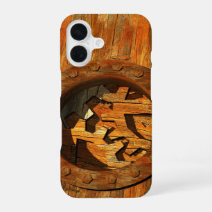 Coque iPhone 16 horlogerie en bois