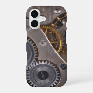 Coque iPhone 16 Horlogerie Steampunk Rouages Rouillés