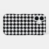 Coque iPhone 16 Houndstooth BW Rpt Motif (Verso Horizontal)