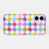 Coque iPhone 16 Houndstooth Multicolor+White Big Motif (Verso Horizontal)