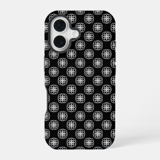 Coque iPhone 16 Housse arrière d'iPhone à motif blanc et noir sans