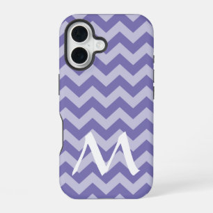 Coque iPhone 16 Humeurs marocaines violettes Chevrons avec monogra