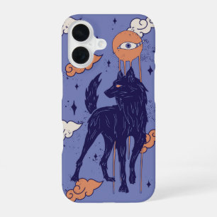 Coque iPhone 16 Hurlement du Troisième Œil – Loup Mystique