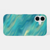 Coque iPhone 16 Hydrangea Bleue Texture Ondulée (Verso Horizontal)