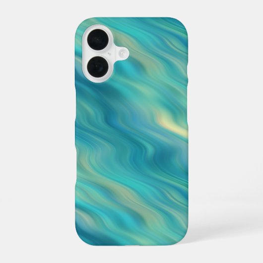 Coque iPhone 16 Hydrangea Bleue Texture Ondulée (Verso)