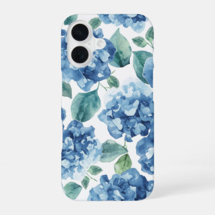 Coque iPhone 16 Hydrangea Blues   Fleurs à motif de fleurs aquarel