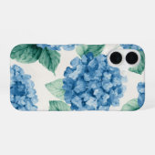Coque iPhone 16 Hydrangea Blues Fleurs Aquarelle Botanique Florais (Verso Horizontal)