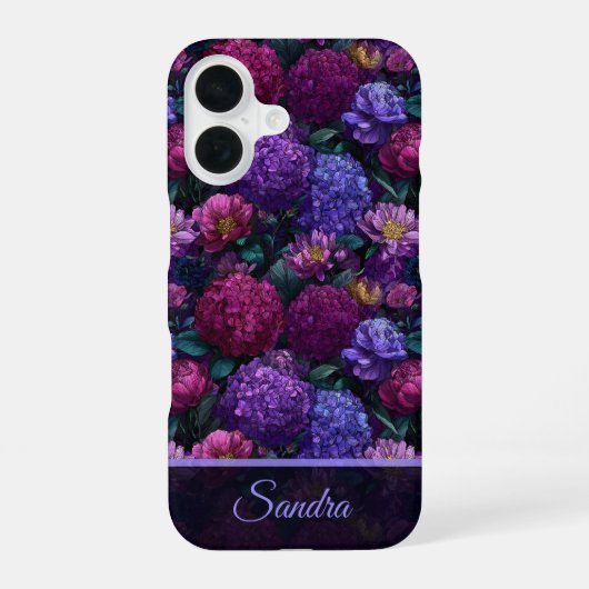 Coque iPhone 16 Hydrangeas Cadeau Mère Audacieuse Nom (Verso)