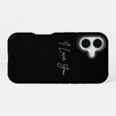 Coque iPhone 16 I Love You iPhone 16 Pouch - Coque romantique mign (Verso Horizontal)