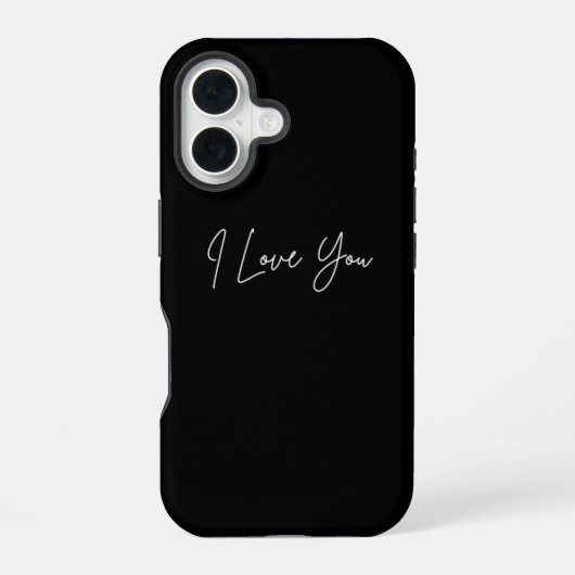 Coque iPhone 16 I Love You iPhone 16 Pouch - Coque romantique mign (Verso)