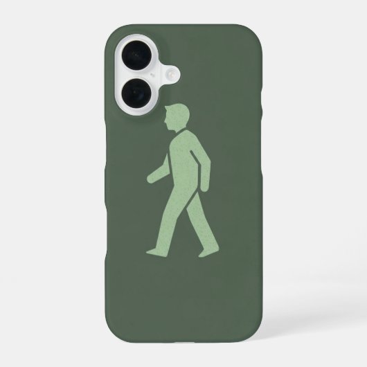 Coque iPhone 16 Icône piéton vintage (Verso)