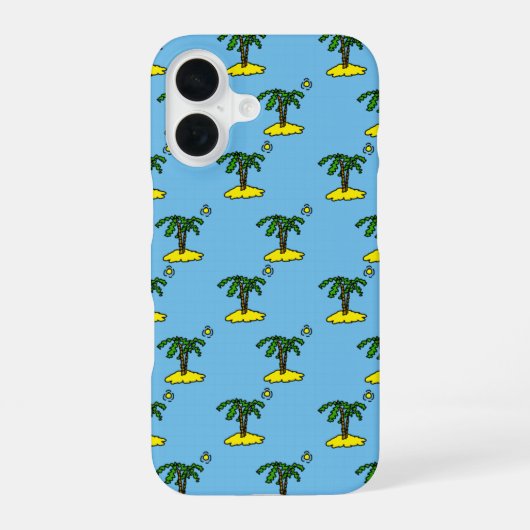 Coque iPhone 16 Îles avec Palmiers Design (Verso)