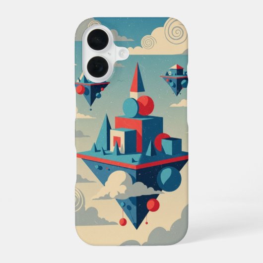 Coque iPhone 16 Îles flottantes vintage (Verso)