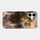 Coque iPhone 16 Îles Surréalistes Flottant Avec Cascades (Verso Horizontal)