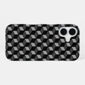 Coque iPhone 16 Illusion optique noire 3D (Verso Horizontal)