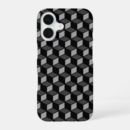 Coque iPhone 16 Illusion optique noire 3D (Verso)
