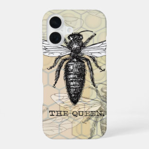 Coque iPhone 16 Illustration Antique d'Insecte de Bourdon Reine Ab