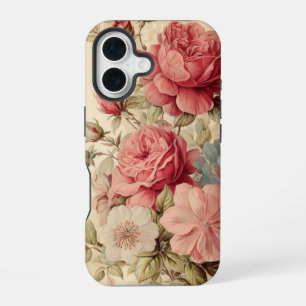 Coque iPhone 16 Illustration aquarelle de roses roses et rouges vi
