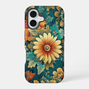 Coque iPhone 16 Illustration botanique de marguerite et de feuille