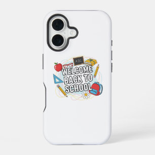 Coque iPhone 16 Illustration colorée de retour à l'école