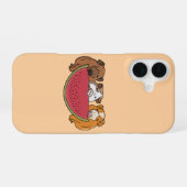Coque iPhone 16 Illustration de cochons d'Inde joueurs et de pastè (Verso Horizontal)