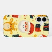Coque iPhone 16 Illustration d'icônes de Noël mignonnes (Verso Horizontal)