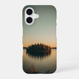 Coque iPhone 16 Îlot Vintage au Coucher du Soleil
