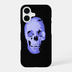 Coque iPhone 16 Imaginaire d'art Pop Crâne bleu