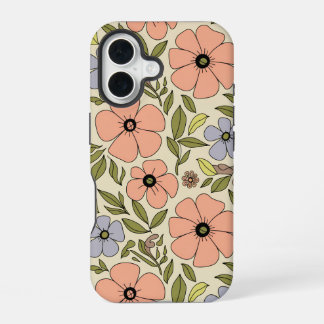 Coque iPhone 16 Imaginaire floral vintage