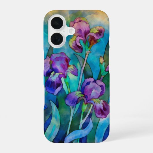 Coque iPhone 16 Imaginaire Irises (Verso)